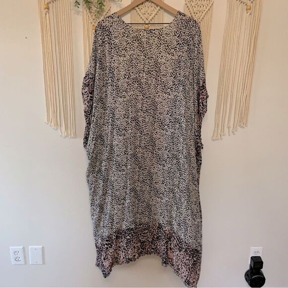AMERICAN EAGLE Animal Print Fringe Open Front Duster Kimono One Size - Picture 3 of 10